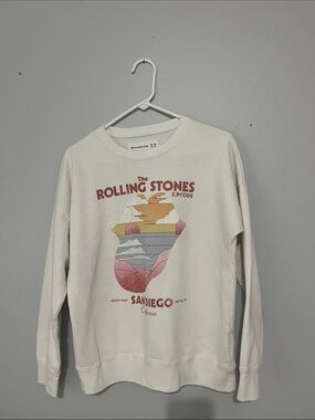 abercrombie kids Cream Graphic Crewneck